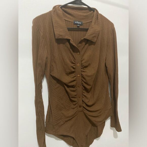 Eclipse brown rushed body suit - Picture 6 of 7